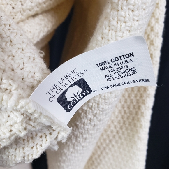 McBriar Vintage Knit Beige Sweater Made in USA with Embroidered Logo - Picture 8 of 8